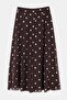 Brown Polka Dot Long Side Zipper Skirt Tdrss26Et00054 - 5