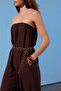 Limited Edition Dark Brown Belt Pack Wide Leg Long Woven Jumpsuit Twoss26Tu00024 - 4