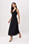 Black Textured Chiffon Maxi Woven Dress Twoss26El00698