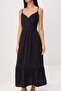 Black Strap Skater/Waist Cut-Out Midi Woven Dress Twoss26El00982 - 3