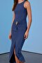 Blue Bodycone/Body-Hugging Maxi Knitted Dress Tprss26El00113 - 4