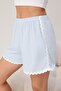 Ecru-Blue 2-Piece Stripe Detailed Viscose Woven Pajama Bottoms Thmss26Pj00008 - 7