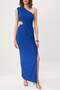 Saks Asimetrik Yaka Shift/Düz Kesim Maxi Örme Abiye & Mezuniyet Elbisesi TPRSS26AE00067 - 3