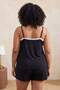 Siyah Dantelli Örme Büyük Beden Pijama Takımı TBBSS26AI00028 - 3