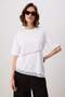 Ecru Cotton Lace Detailed Relaxed Short Sleeve Knitted T-Shirt Twoss26Ts00310