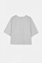 Wardrobe Essentials-Ekru Geniş Kalıp Yarasa Kol %100 Pamuk Örme Büyük Beden T-Shirt TBBSS26BF00061 - 3
