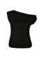 Black Premium Soft Fabric Fitted Kayık/Madonna Collar Flexible Knitted Blouse Tbbss25Af00029 - 4