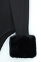Fur-Trimmed Sleeve, Half-Collar, Snap-Button Zibın Blouse - Black - 5
