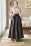 Pleated Belted Parachute Skirt -K. Coffee - 3