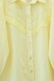 Guipure Tasseled Raw Linen Look Balloon Sleeve Shirt - Light Yellow - 6