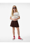 Cotton Crew Neck Short Sleeve Cat Print Crop T-Shirt