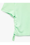 Modal Blend Ruched Detailed Short Sleeve Crew Neck Crop T-Shirt - 4