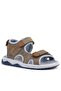 Genuine Leather Sand Color Velcro Kids Sandals Shoes - 2