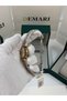 Women's Wristwatch Quartz Steel Gold & Silver Cord Stone Detailed Silver Dial Polygon Case Dm-00103L-D1 - 5