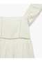 Girls' Broderie Square Neck Dress Ecru 6Skg80001Aw - 6