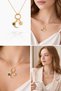 316L Steel Gold Color Day and Night Themed Charm Necklace – Elegant Women's Necklace with Moon and Sun Figures - 4