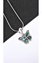Women's Green Wing Butterfly Figure Steel Necklace