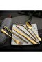8-Piece Stainless Steel Portable Cutlery Set,Travel Camping Flatware,Gold - 5