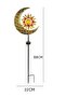 Waterproof Solar Garden Lights,Metal Sun Moon Stakes,Outdoor Decor for Walkway,Yard - 5