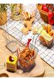4-Piece Mini Square Frying Basket Set,Stainless Steel,Reusable,with Handle for Kitchen & Parties - 4