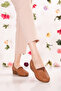 Women's Genuine Leather Comfortable Summer Perforated Casual Shoes Vdt.2610 Tan - 4
