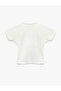 Cotton Slim Fit Lightweight Peplum Cut Short Sleeve Crew Neck T-Shirt with Slit Detail - 6