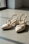 Aula Beige Patent Leather (4cm Heeled) Pointed Toe Shoes - 4
