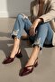 Aula Burgundy Patent Leather (4cm Heel) Pointed Toe Shoes - 2