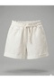 Girl's Elastic Waist Pocket Lace-Up Woven Thin Linen Shorts - 2