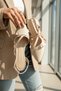 Aula Beige Patent Leather (4cm Heeled) Pointed Toe Shoes