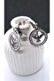 Silver Color Steel Earrings with Dove Figure - 3