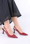 Nicola Burgundy Patent Leather Women's Heeled Shoes - 4
