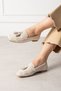 Savona Beige Suede Tassel-Detail Loafer Ballet Flats Everyday Shoes