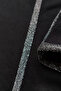 Women's Summer Spring Sweat-Proof Silver Glitter Detailed Asymmetrical Cut Viscose Plus Size Black Mother Blouse - 7