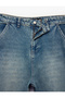 Cotton Pocketed Oversize Regular Waist Loose Skater Jean Trousers - 8