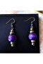 Women's Purple Dangle Wooden Earrings Bijouterie Trendy Stylish Gift - 2