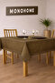 No Ironing Required & Jacquard Woven Seamless Fabric – Stylish Tablecloth with Lace Detail - Brown - 3