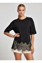 Women's Crew Neck Skirt Lace Detail Combed Cotton Tunic 13005