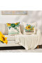 Set of 4 Sunflower Patterned Throw Pillow Covers Country Market Rustic Decorative Pillow - 5