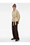 Cotton Pocketed Zippered Stand Collar Belted Trench Coat