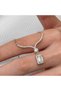 Silver Baguette Stone Choker Model Women's Necklace - 2