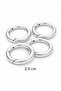 4 Pieces of Metal Spring Ring Mechanism - Bag Ring - (Inner Diameter 2.5cm - Outer Diameter 3.5cm)