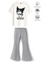 Girl's Full-Fit Top Oversize Bottom Leggings Kur Design44 Bottom Top Set - 2