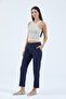 High-Waisted Straight-Leg Woven Pants with Belt for a Fitted Look