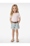 Ruffle Detailed Short Sleeve Crew Neck Cotton T-Shirt