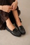 Vento Flat Sole Classic Women's Shoes - Black Leather