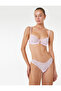 Heart-Shaped Buckle Detail, Comfortable Fit, Lace, Non-Padded, Underwire, Tulle Bra