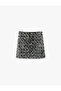 Sequined Slim Fit Mini A-Line Evening Dress Skirt - 5