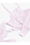 Heart-Shaped Buckle Detail, Comfortable Fit, Lace, Non-Padded, Underwire, Tulle Bra - 6