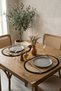 2 Pieces 30x40cm Oval Black Striped American Service Wicker Jute Braid Charger Presentation Set